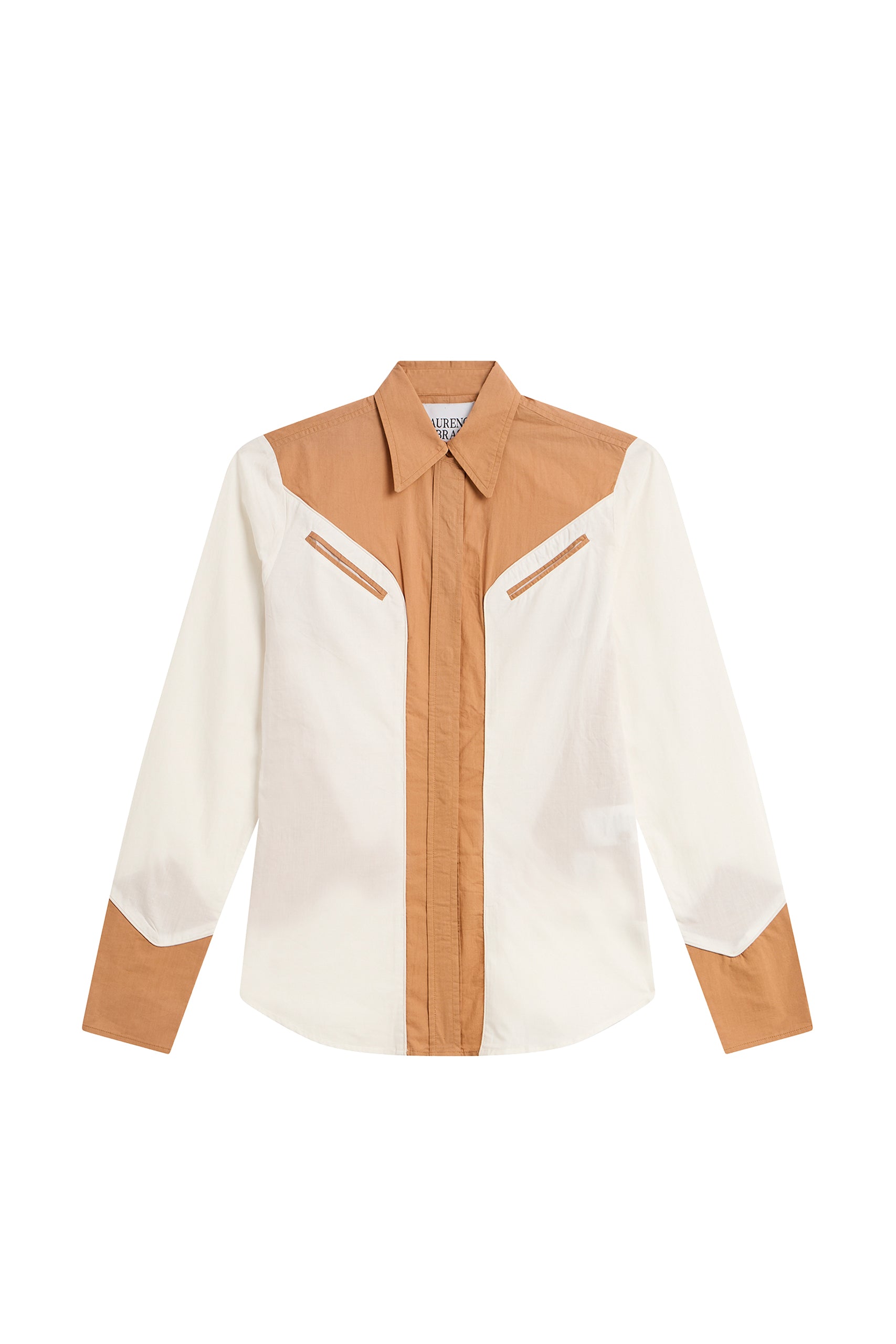 Blouse Billie bicolore - White & Camel