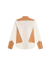 Blouse Billie bicolore - White & Camel