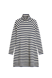 Robe Jack à col roulé en laine - Navy Off White Strip