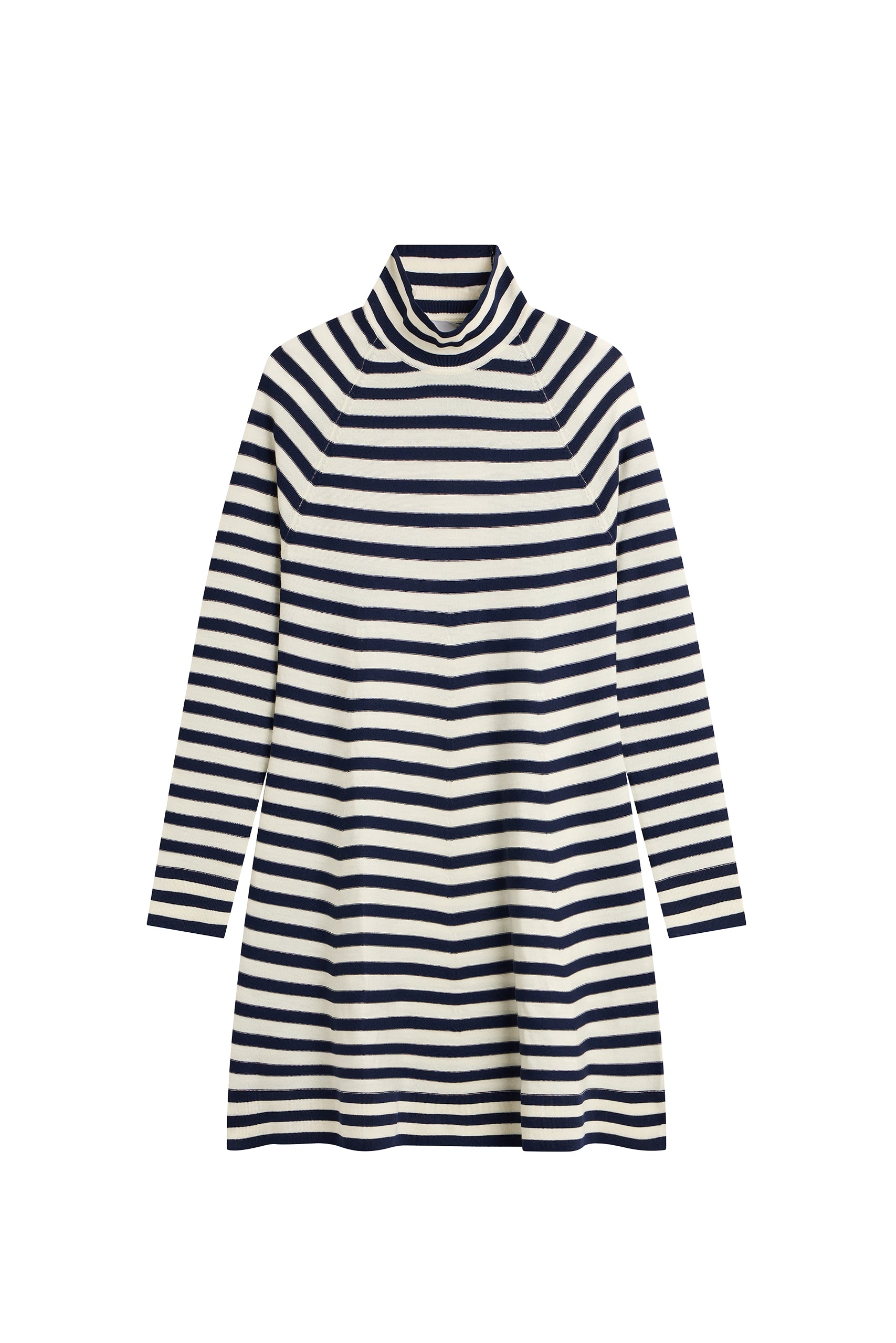 Robe Jack à col roulé en laine - Navy Off White Strip