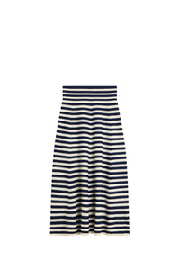 Jupe Easton en laine - Navy Off White Strip