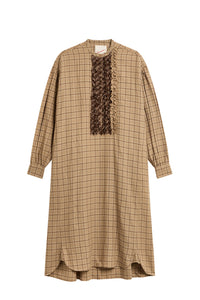 Tunique Noodle en laine - Beige & Brown Checks