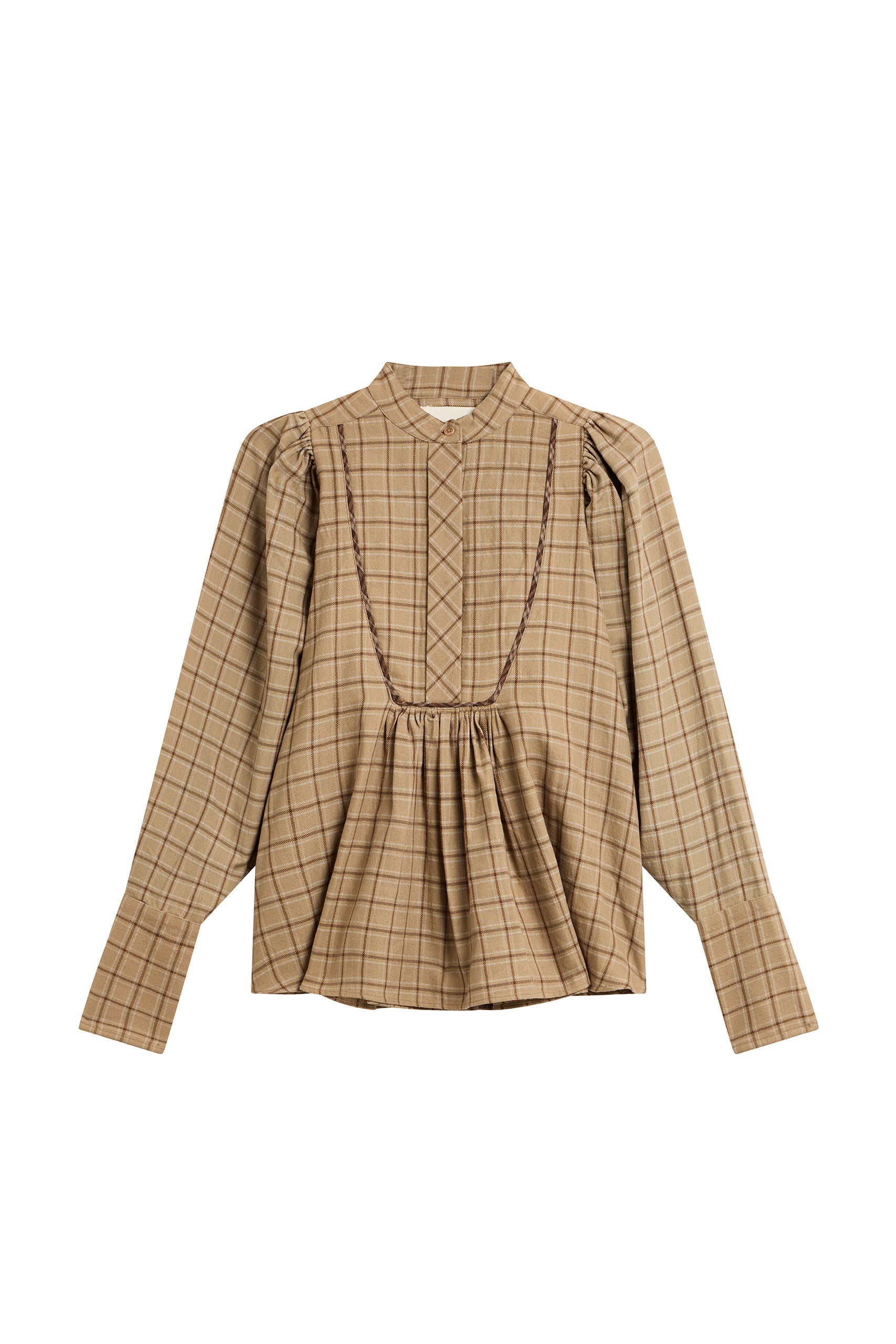 Blouse Sushi en laine - Beige & Brown Checks