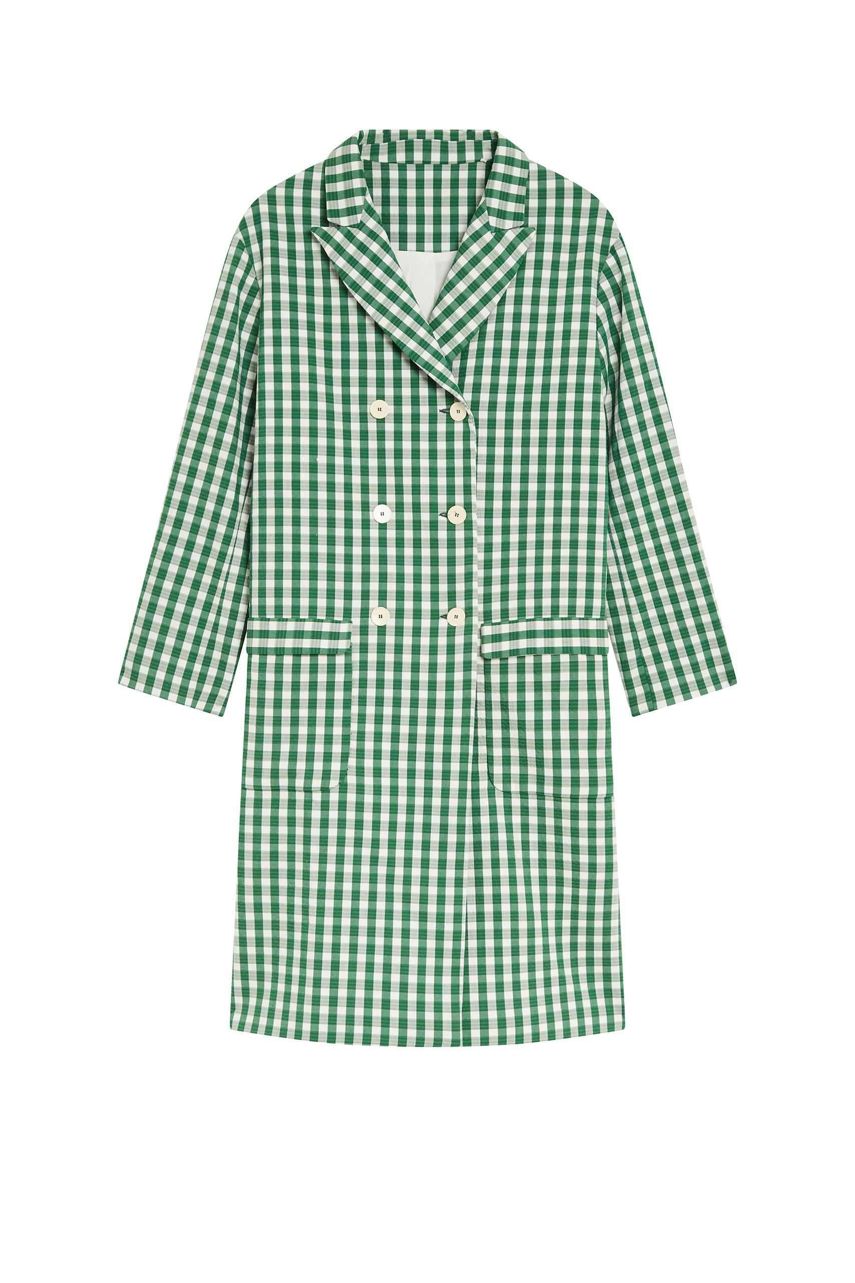 Trench-coat Shimmy Bis à carreaux en laine - Green