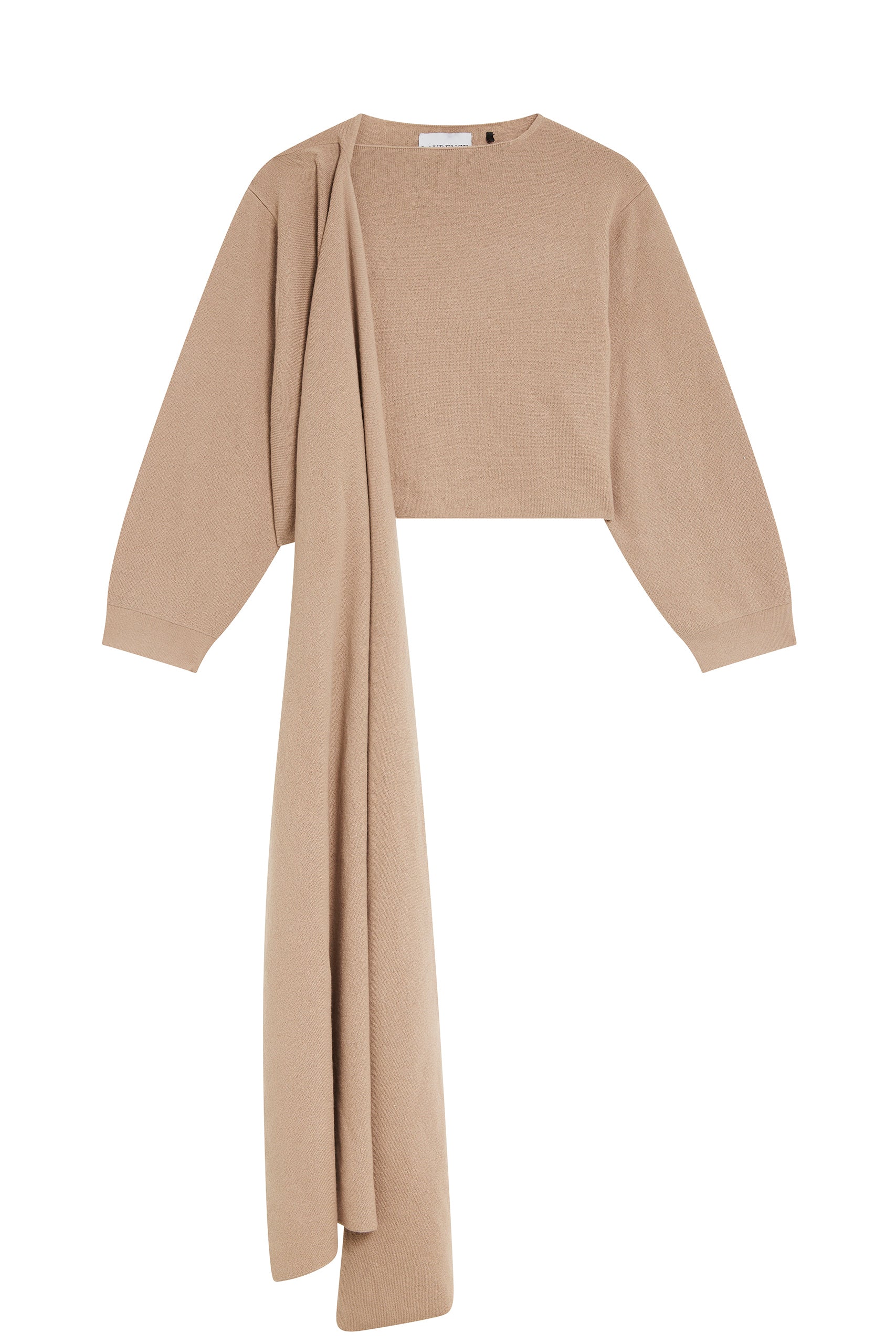 Pull Tamara à col foulard en laine - Beige