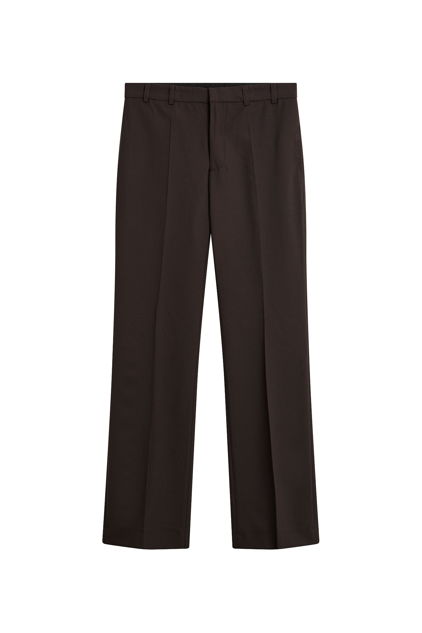 Pantalon Bobette coupe droite en laine - Brown