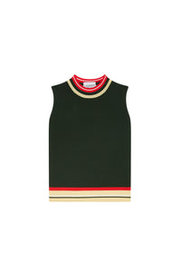 T-shirt Malabobis sans manches en maille - Green