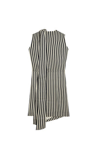 Robe Abeba en lin mélangé - Black & White