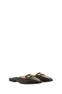 Mules Flatcar en cuir - Brown