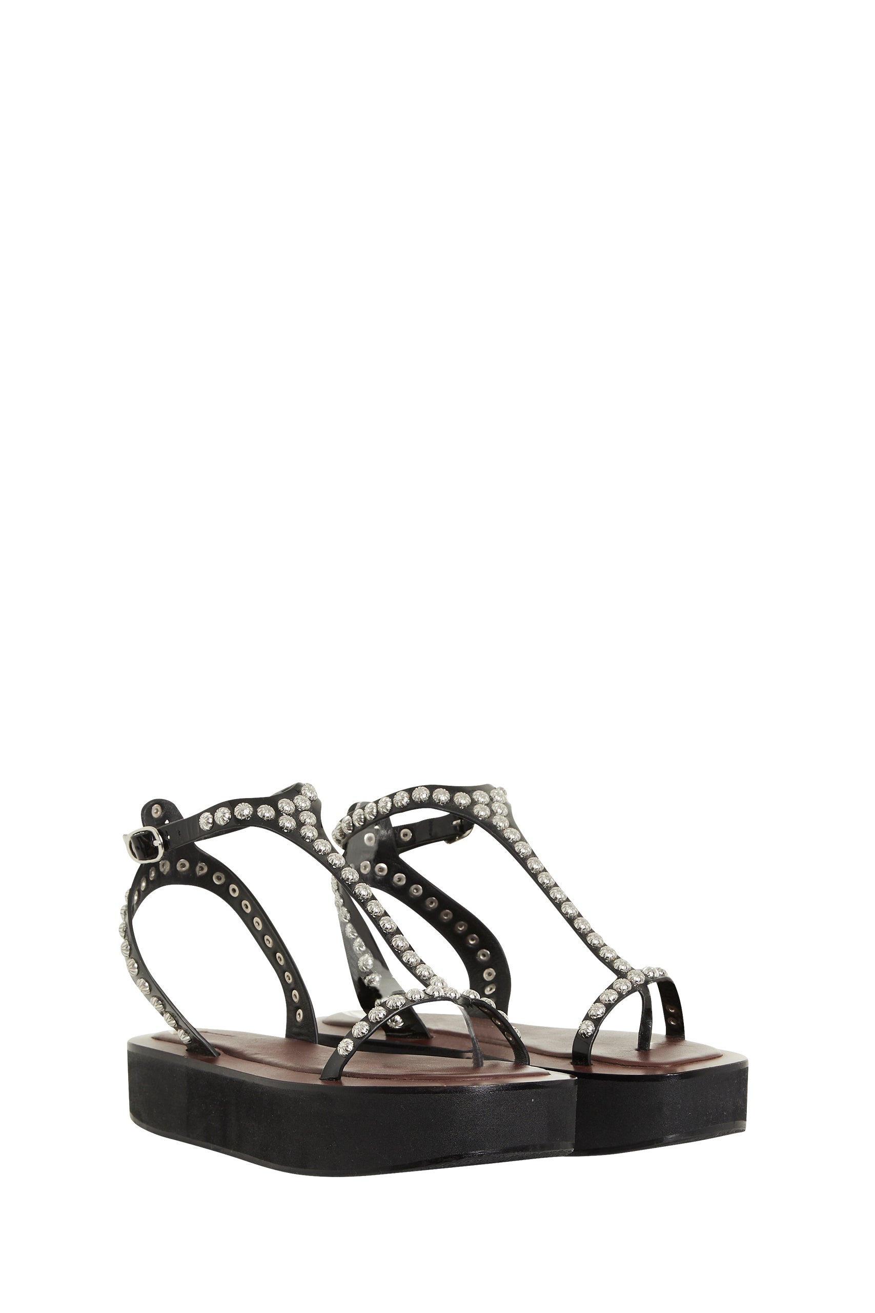 Sandales à plateforme Strappy en cuir - Black