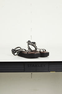 Sandales à plateforme Strappy en cuir - Black