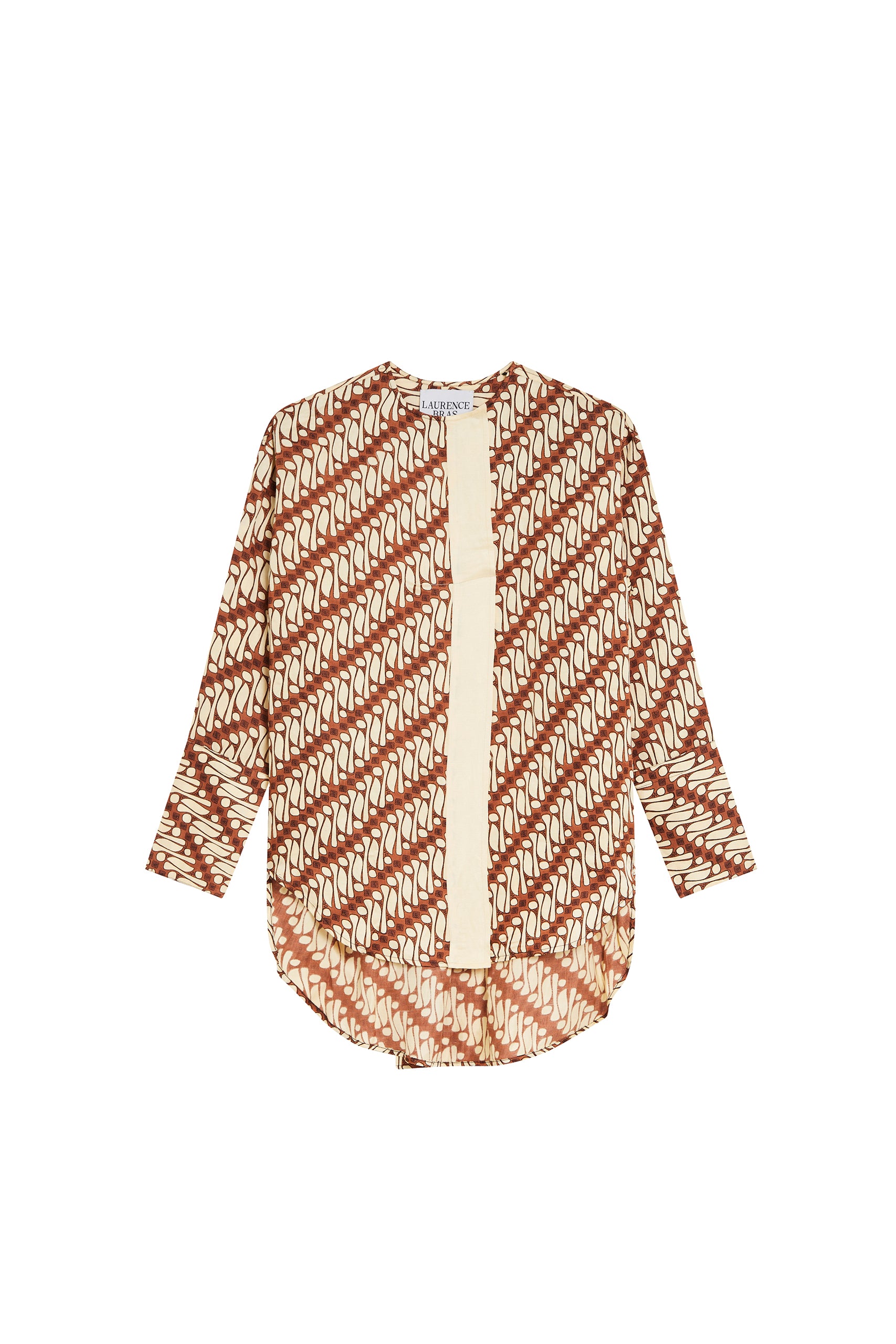 Blouse Polashort asymétrique en lin mélangé - Orange