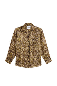 Blouse Teddy coupe large en lin mélangé - Brown