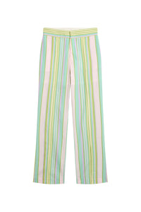 Pantalon souky décontracté taille haute - Turquoise