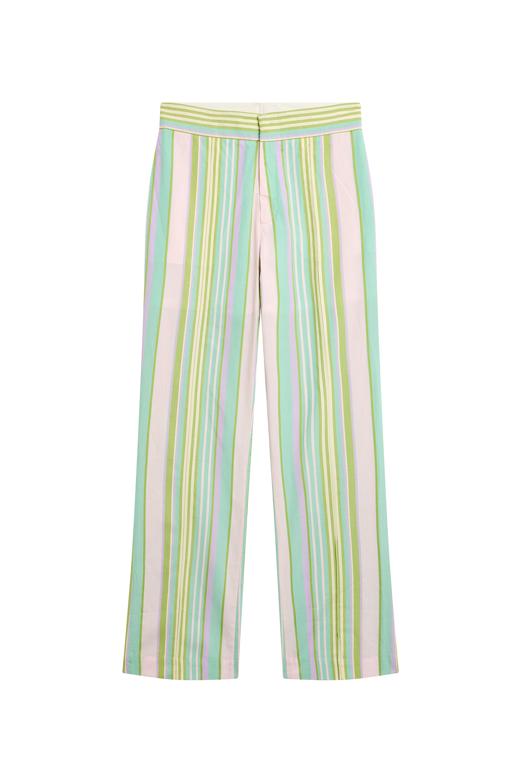 Pantalon souky décontracté taille haute - Turquoise
