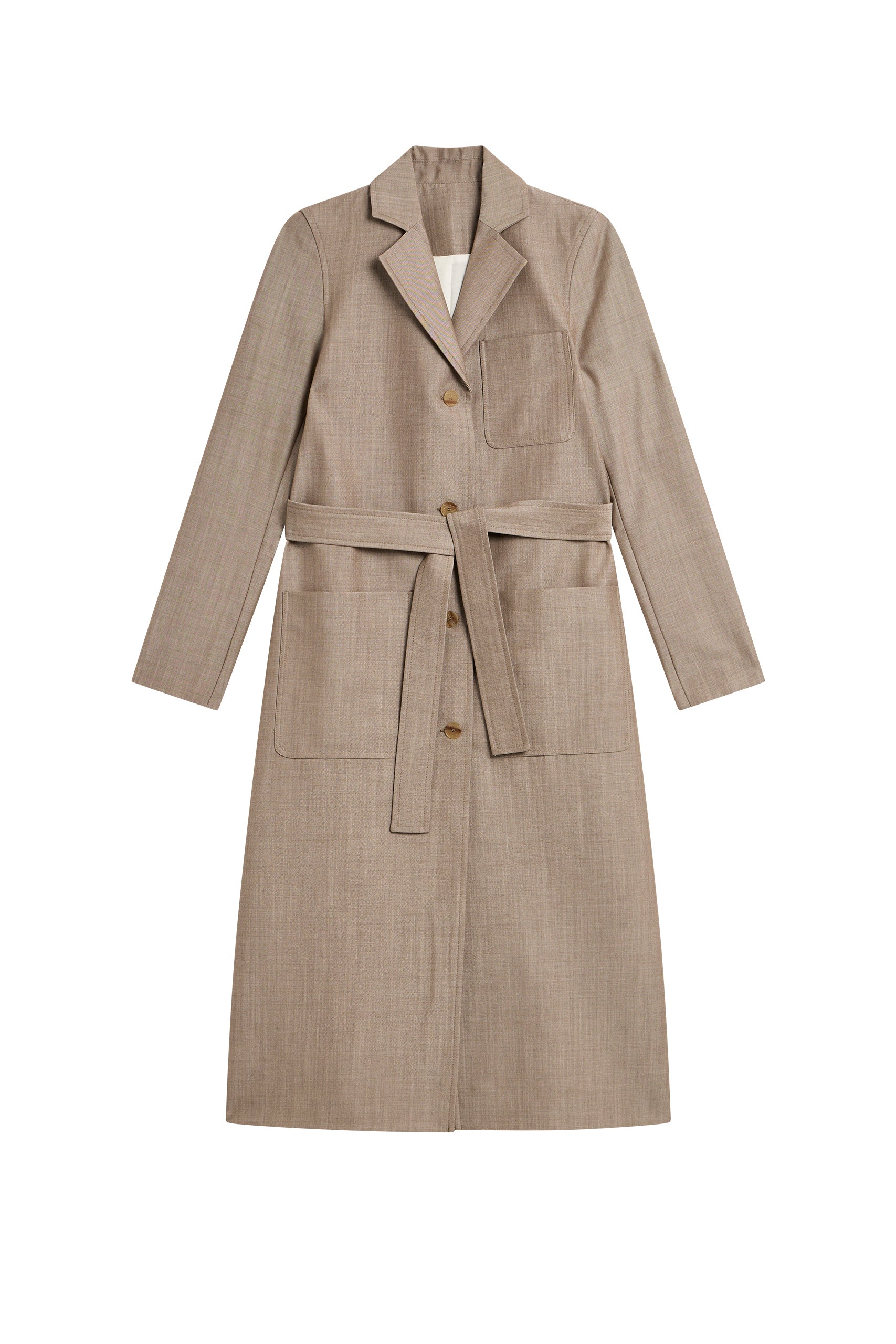 Trench-coat Tanger ceinturé en laine - Beige