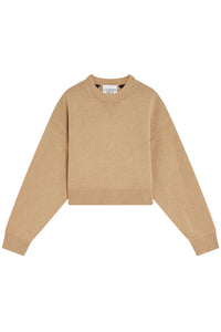 Pull Alexis coupe courte oversize en laine - Beige