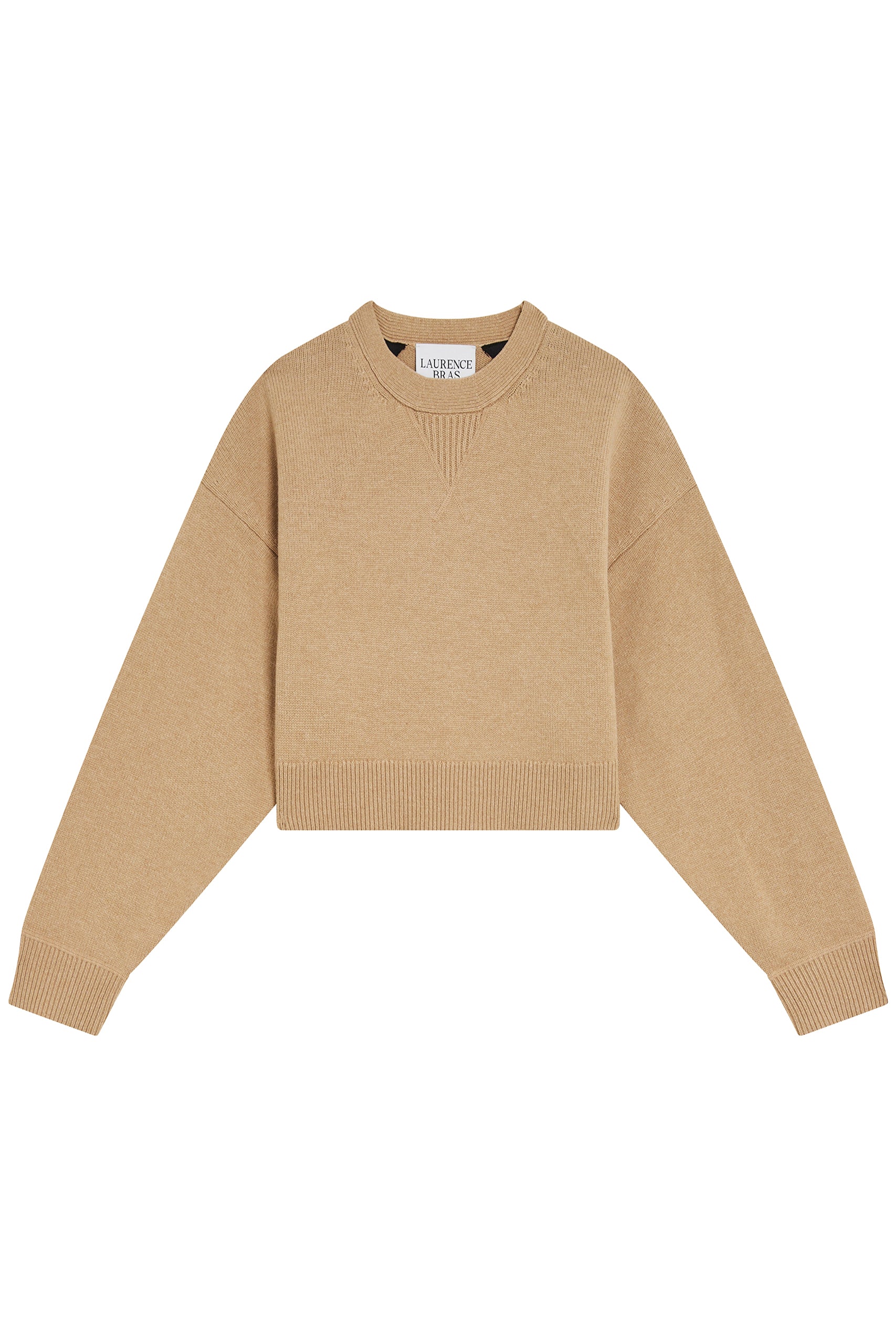 Pull Alexis coupe courte oversize en laine - Beige