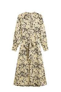 Robe Celestin fleurie coupe ample en lin mélangé - Yellow