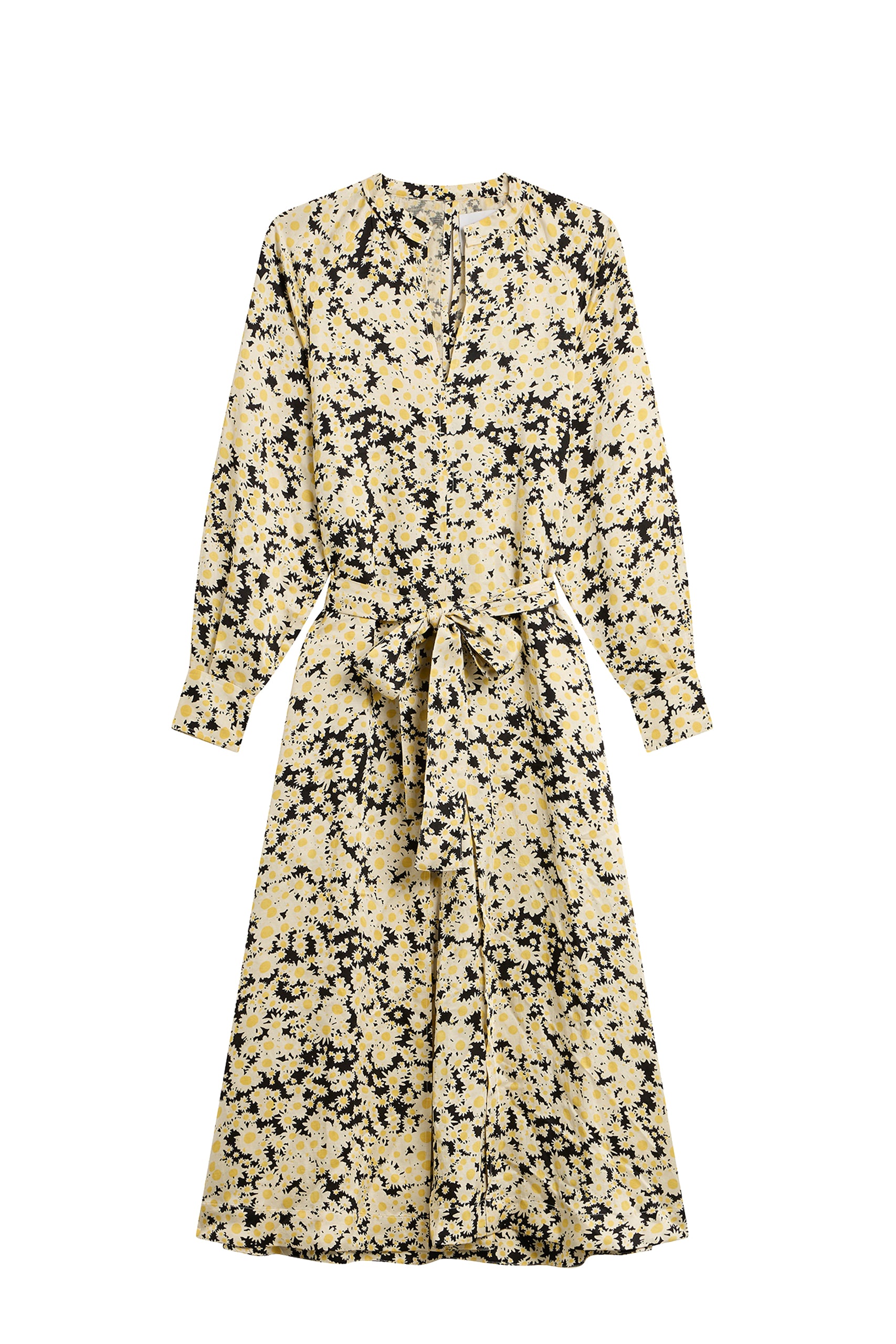 Robe Celestin fleurie coupe ample en lin mélangé - Yellow
