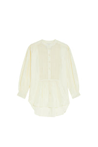 Blouse Plantation coupe longue en soie - Off White
