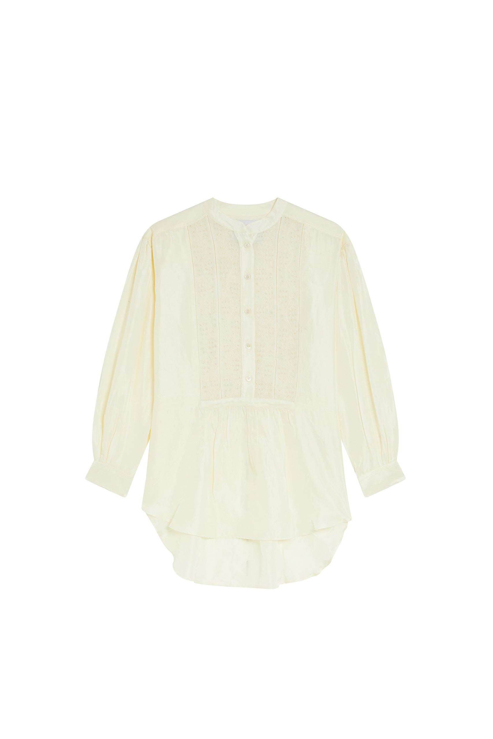 Blouse Plantation coupe longue en soie - Off White