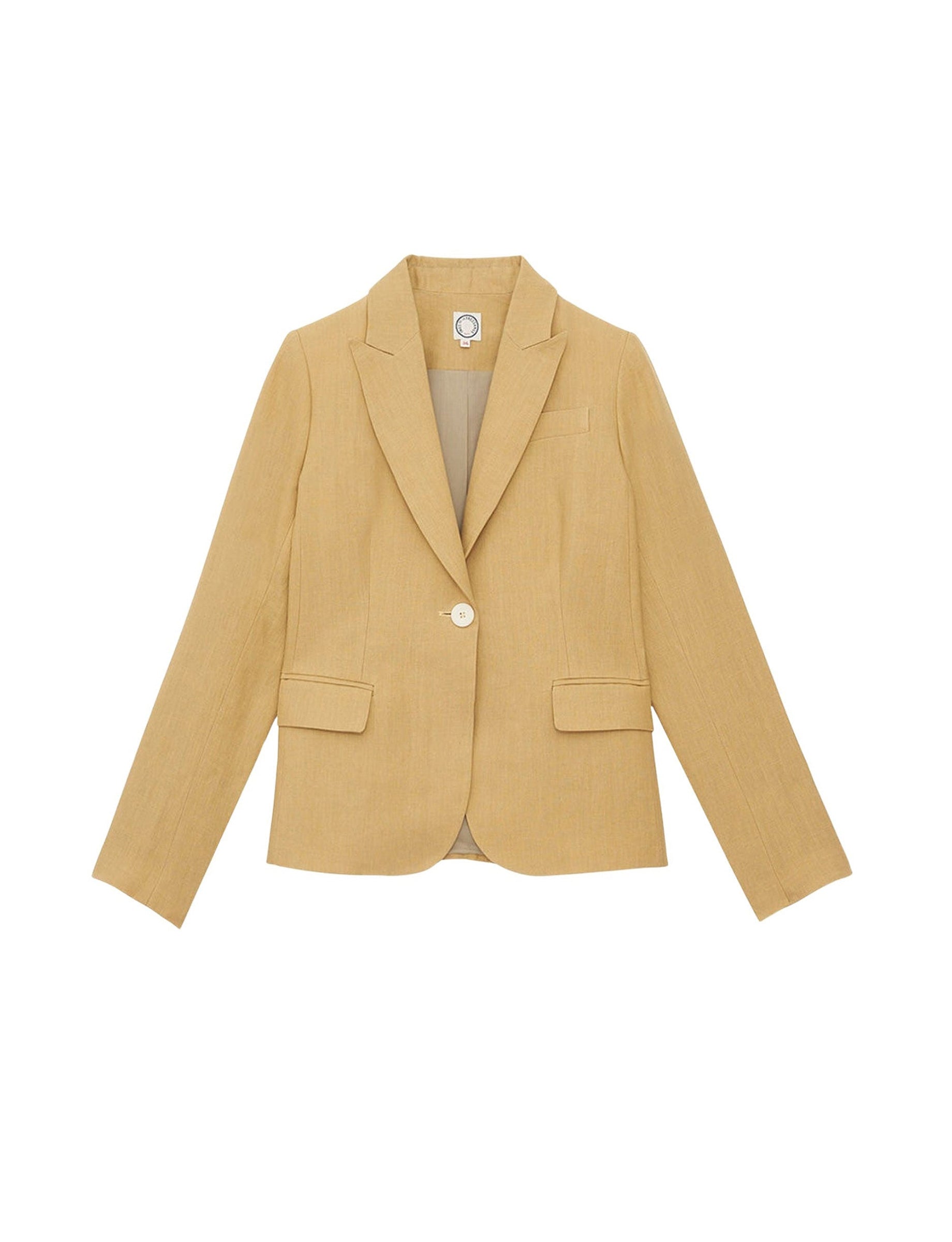 1qty RELIQUAT 120€ 100%  / Blazer Nicoletta en lin - Dark Straw