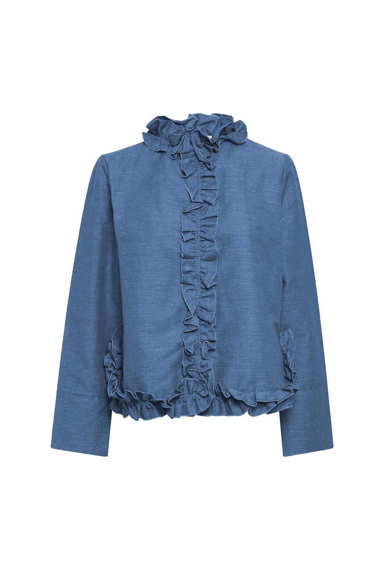 DENIM BLUE HILARY SHIRT Chemise à volants