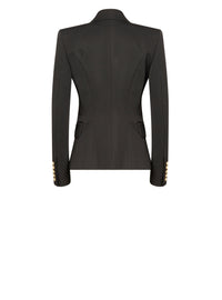 Veste boutonnée en laine - Noir