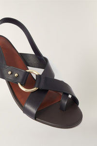 NAVY _ Sandales Florentine en cuir - Navy