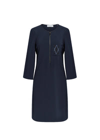 Structured zip-up dress - Navy