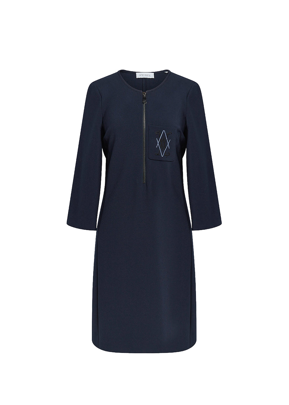 Structured zip-up dress - Navy