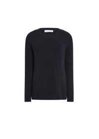 Pull avec d?bardeur en soie - Marine