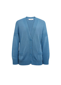 Long cardigan with pockets - Blue