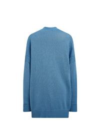 Cardigan coton uni - Bleu Moyen