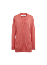 Cardigan coton uni - Orange Moyen