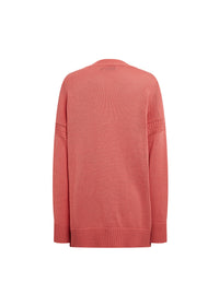 Pull col v coton uni - Orange Moyen