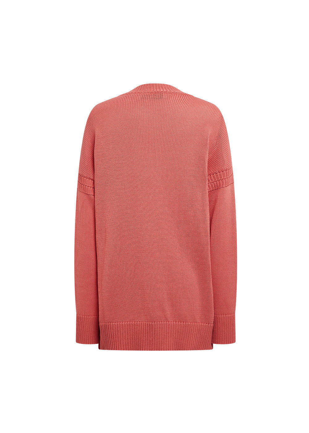 Pull col v coton uni - Orange Moyen