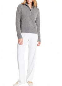 Wool & cashmere jumper with a trucker collar - Grey