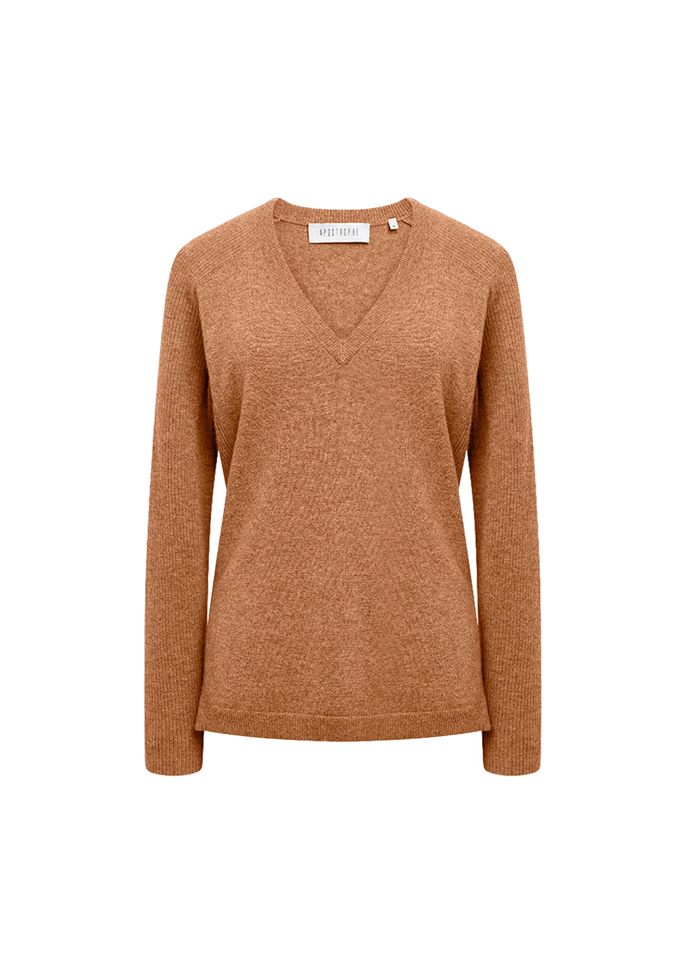 Pull col V en cachemire - Camel