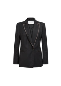 Veste laine tailleur col - Noir