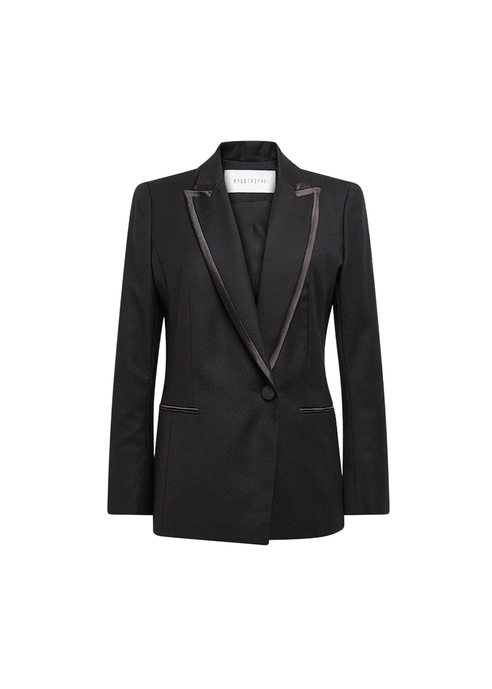 Veste laine tailleur col - Noir