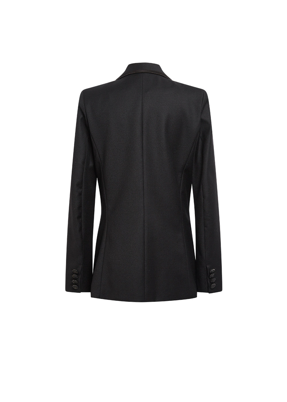 Veste laine tailleur col - Noir