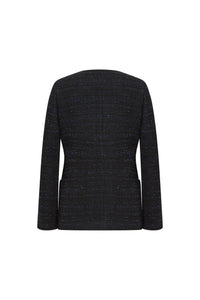 Veste tweed col rond pression - Multicolore