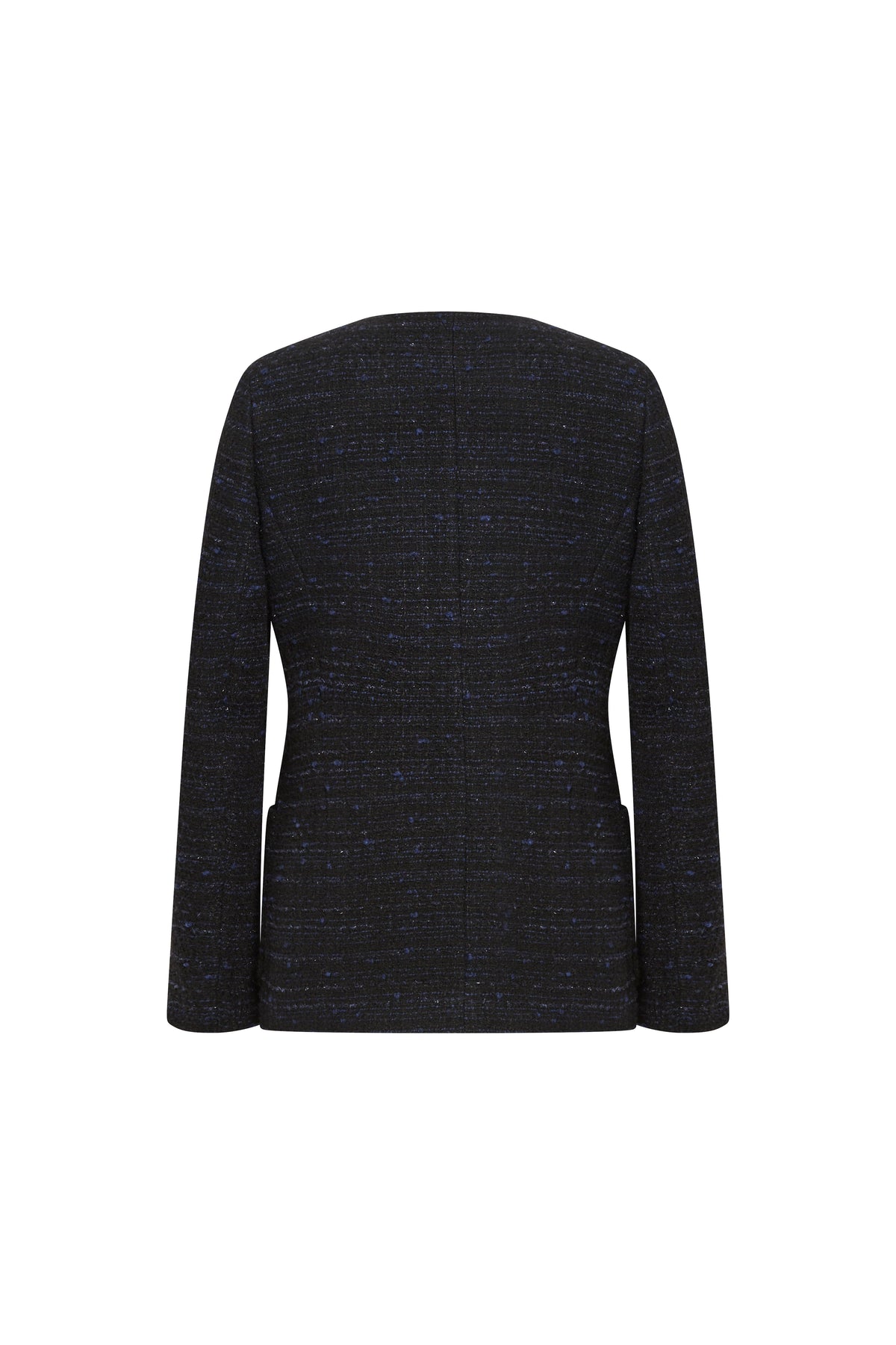 Veste tweed col rond pression - Multicolore