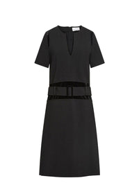 Robe bi matiere oppo velours - Noir