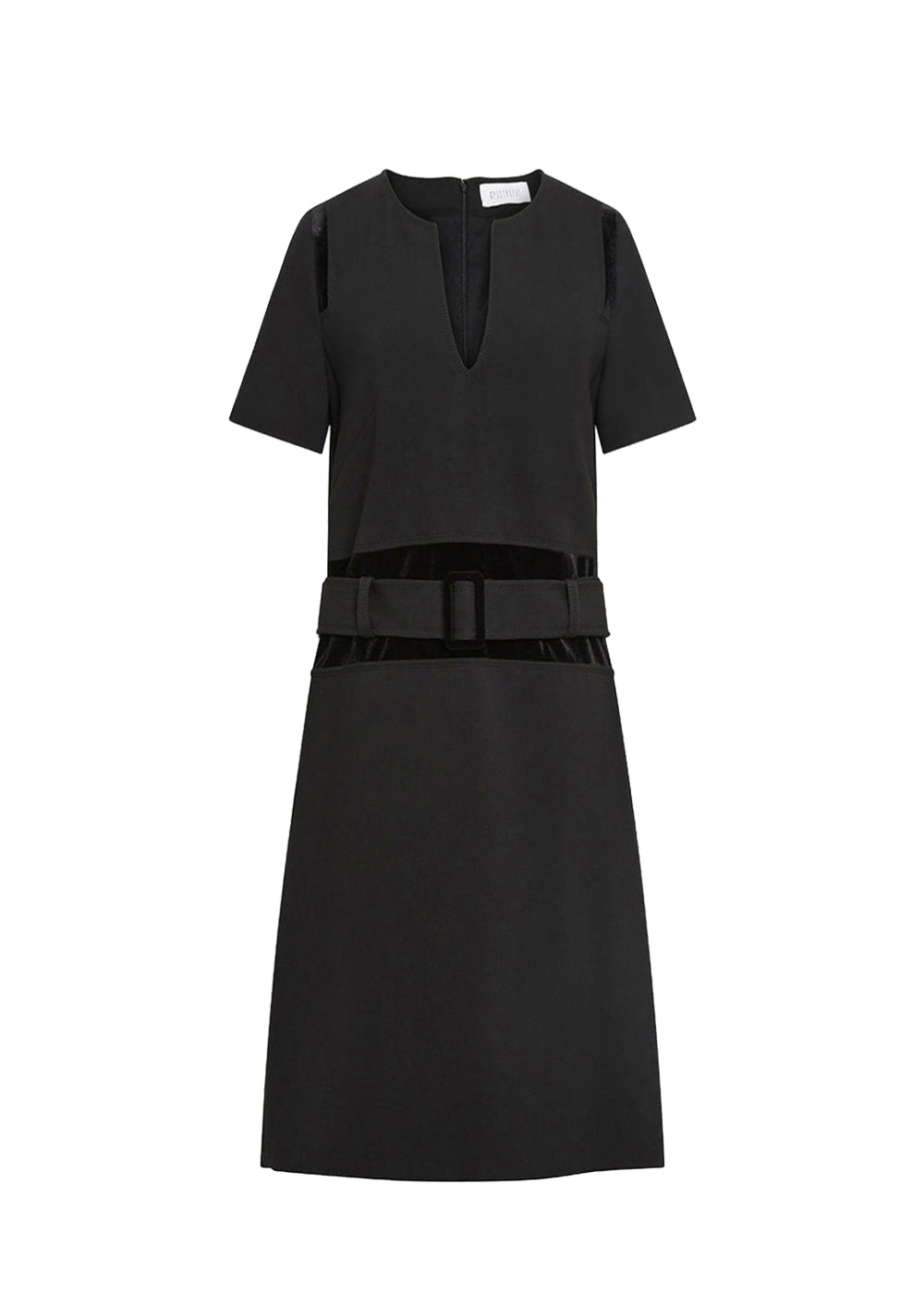 Robe bi matiere oppo velours - Noir