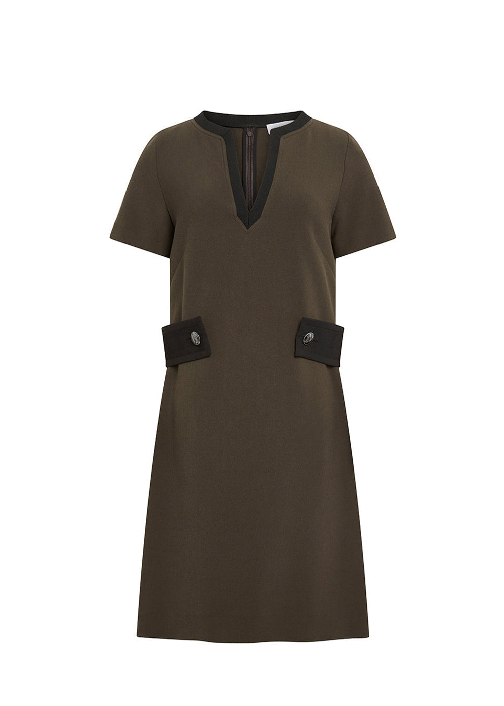Robe mc courte avec maille - Kaki