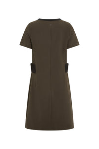 Robe mc courte avec maille - Kaki
