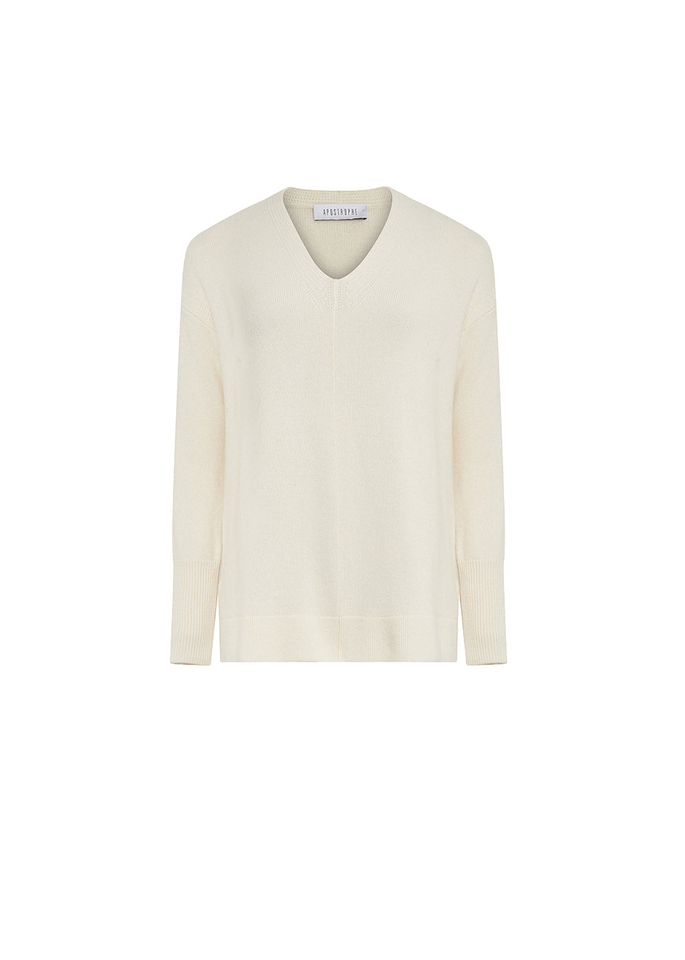 Pull col v - Blanc Cassé